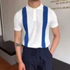 Męskie koszulki Summer Mase Striped Mens Polo Shirt krótkie rękawowe koszule