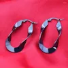 Brincos de argola 40 mm de titânio de moda para homens homens onda oval preto // dourado em cor de jóias de orelhas acessórios presentes