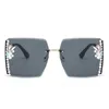 Luxury Designer High Quality Sunglasses 20% Off style diamond inlaid frame for women with high sense of ins large thin small face anti ultraviolet