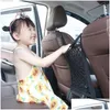 Bilarrangör Interior Trunk Seat Back Elastic Mesh Net Styling Storage Bag Pocket Cage Grid Holder Accessories Trun Drop Delivery M DHZWZ