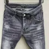 DSQ Phantom Turtle Men 's Jeans Classic Fashion Man 청바지 힙합 록 모토 남성 캐주얼 디자인 찢어진 청바지 고민 스키니 데님 바이커 청바지 126683