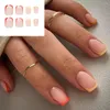 Valse nagels 24 -stks/doos drukken op manicure gereedschap kunstmatige volledige hoes vierkante kop nagelpunt nep draagbare tips
