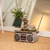 Vases Creative Tape Recorder Potted Decoration Resin Flower Pots Home Decorat Crafts Living Room Desktop Ornaments