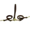 Hondenkragen Leer Dubbele riemen voor honden Pet Dual Leage 2 Small Medium Two Way Retraction Rope with Swivel Clasp