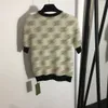 Женские футболки дизайнерские женские женские жилеты Teats Knits T Roomts Tops с повседневными буквами Girls Crop Runway High End Brand Brand Ratch Retave Рубашка с коротким рукавом STN6