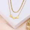 Chains 316 Stainless Steel Gold Plated Multi Chain Necklace Women Love Heart Pendant For Party Gift