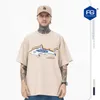 FG herrkläder | Vår/sommar ny mode märke American Shark Letter Print Par Kort ärm T-shirt Mäns lös