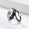 Wedding Rings Fashion Couple For Him And Her Stainless Steel Men Band Heart-shaped Zircon Women Ring JewelryWedding