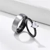 Anneaux De Mariage Mode Couple Pour Lui Et Elle En Acier Inoxydable Hommes Bande En Forme De Coeur Zircon Femmes Anneau Bijoux De Mariage