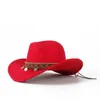 Breite Krempe Hüte Western Cowboy Hut für Frauen Roll-up Elegante Dame Fascinator Outblack Sombrero Hombre Jazz Kappe Größe 56-58