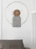 Relojes de pared, reloj nórdico de lujo, diseño moderno, Metal, creativo, de madera, decoración del hogar, reloj 3d silencioso dorado, decoración para sala de estar