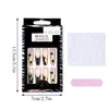 Faux Ongles Faux Presse Sur Cercueil Ballet Portant Des Pointes D'ongles Couverture Complète 24PCS Français Imprimé Réutilisable Amovible Décor