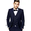 Herenpakken Classic Slim Fit Mens voor bruidegom Wedding Prom Tuxedo 3 -delige set formele zakelijke blazer kostuum Homme (jasvestbroeken)