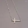 Chains 1pc Simple Cross Stainless Steel Necklace Couples Family Pendants Necklaces Women Men Kids Fashion Jewelry