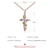Pendanthalsband Zzyoup Rose Gold Color lämnar Cross Necklace för kvinnor 2023 Fashion Copper Party Birthday Office Jewelryaccessory