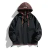 Men's Coat 2023 Hooded Sweatshirt Men's Trendy Fake two-piece set Casual Men's jacket