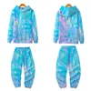 Męskie bluzy bluzy dresowe mężczyźni i spodnie 2 -częściowy zestaw zielony nadruk pullover bluza sportowa joggery dresowe garnitury Loui22