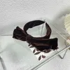 Diademas de color puro de lujo Diseñador de felpa Bowknot Marca Bandas para el cabello para mujer Chica Marca Diadema elástica Diadema de moda casual Envoltura para la cabeza