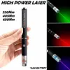 High Power Laser Pointer Sight Focus Lazer Pen Burn Beam 5MW School Jacht lange afstand AAA Battery 530nm 405nm 650 nm rood groen blauw