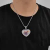 Hip Hop amant coeur personnalisé Photo pendentif colliers Bling mémorial cadre médaille bijoux