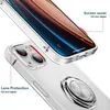 Transparente Clear TPU Kickstand Ring Phone Cases para iPhone 15 14 13 12 11 Pro Max XR XS Max 8 7 6 Plus Samsung S23 S22 S21 S20 Note20 Note10 Plus Ultra