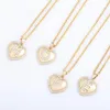 Pendant Necklaces Initial Letter Necklace Women 2023 Vintage Fashion Pave CZ Heart Stainless Steel Chain For Jewelry GiftPendant