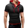 Men's Hoodies Dihope Summer Sweatshirt Male Plus Size Short Sleeve Sweatshirts Hooded Sling Tops Men Streetwear