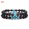 Strand 2st/Set Tood Charms Lava Stone Armband Homme Bead Tibetan Buddha Chakra Diffuser Armband Men smycken gåvor