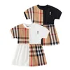 Babyjurk plaid kinderen meisje jurken zomer kind meisje kleren a-line meisje's prinses jurken vestidos