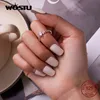 WOSTU Délicat Coeur Bague En Argent Véritable 925 Sterling Argent Rose Zircon Amour Anneaux pour Femmes Fine S925 Anniversaire Bijoux Cadeau 230313