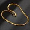 Kedjor Grundläggande punk kopparhalsband för män Kvinnor Curb Cuban Link Chain Chokers Vintage Gold Tone