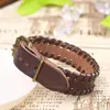 Bracelets porte-bonheur 2023 bijoux de mode rétro Long marron tressé Bracelet en cuir femme Simple manchette ceinture boucle Couple Pulseira