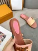 2023 Luxury Women Lock It Mule tofflor Fashion Gold Buckle Gradient Low Top Muller Sandals With Box