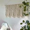 Curtain Bohemian Handmade Woven Cotton Macrame Short Curtains For Kitchen Farmhouse Tapestry Tassel Valance Tier Doorway Wedding Drapes