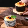 Cuencos de cerámica para hornear pudín taza japonesa gradiente Souffle postre Snack Bowl pequeño hogar cocina suministros vajilla