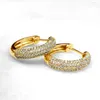 Hoop Earrings Trend Hoops 925 Sterling Silver Real Moissanite Stud for Women Farmling Jewelry Gifts مع شهادة GRA
