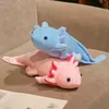 45cm Kawaii Colorful Newt Plush Toy Stuffed Cute Axolotl Salamander Fuzzy Plush Fish Appeasing Long Pillow Cushion Kids Gift LA552