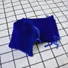 Jewelry Pouches 50pcs/lot Velvet Bag 9x12 Charms Earrings Packaging Bags Wedding Decoration Blue Pouch