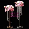 Party Decoration Acrylic Crystal Candle Holders Metal Candlestick Flower Stand Bord Centerpiece Event Rack Road Lead Wedding
