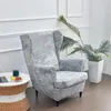 Stuhlhussen, Blätter, Flügelbezug, schräger King-Back-Sessel, elastischer Schonbezug, Wingback-Sofa-Schonbezüge