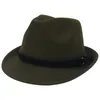 Chapéu vintage Fedora com o cinto homens homens sentiram boné de luxo senhoras pequenos chapéus de cowboy festas de casamento preto igreja do derby top capuz