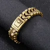 16mm Viking Bone rostfritt stål Mäns cykellänkkedja armband högkvalitativ vintage guld silver gotisk kombination kedjor punk armband smycken