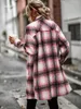 Damenjacken Herbst Winter Temperament Reverskragen Langarm Strickjacke Frauen Mode Lässig Einreiher Karierte Jacke