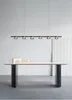 Pendelleuchten 2023 Moderne LED Rauchglas Schwarz Metall Einfacher langer Tisch Insel Abendessen Küche Zuhause Wohnzimmer Lampe Chanderlier