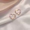 Dangle Chandelier Needle Korean Personality Irregular Hollowed-out Love Pearl Earrings Fashion Small Love Earrings Female G230313