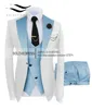 Мужские костюмы Blazers Jacket Жилеты костюмы для мужчин 2023 Случайный деловой костюм Высокий социально -формальный костюм 3 шт.