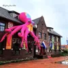 Artistic Large Pink Inflatable Octopus Model Sea Animal Balloon With Long Sucker-bearing Tentacles For Concert Stage Decoration