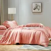 Bedding Sets Luxury Nature Silk Premium Solid Color 22 Momme Mulberry Duvet Cover With Zipper Soft Silky Bed Sheet Pillowcases