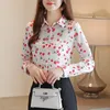 Damenblusen, Hemden, modisch, langärmelig, Chiffon-Blusen, für Damen, Herbst, lässig, weiß, bedruckt, koreanische Hemden, sexy, Büro-Damenoberteile, Kleidung, Blusas 230313