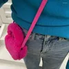 Akşam çantaları kuzu saç çömlek çanta kulaklık niş mini çanta kış moda tek omuzlu messenger peluş kızlar sevimli tote kabarık